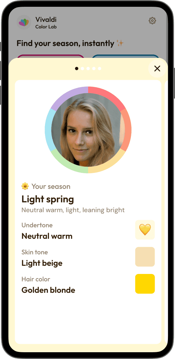 Side-by-side 'compare seasons' dialog in the app (mobile)