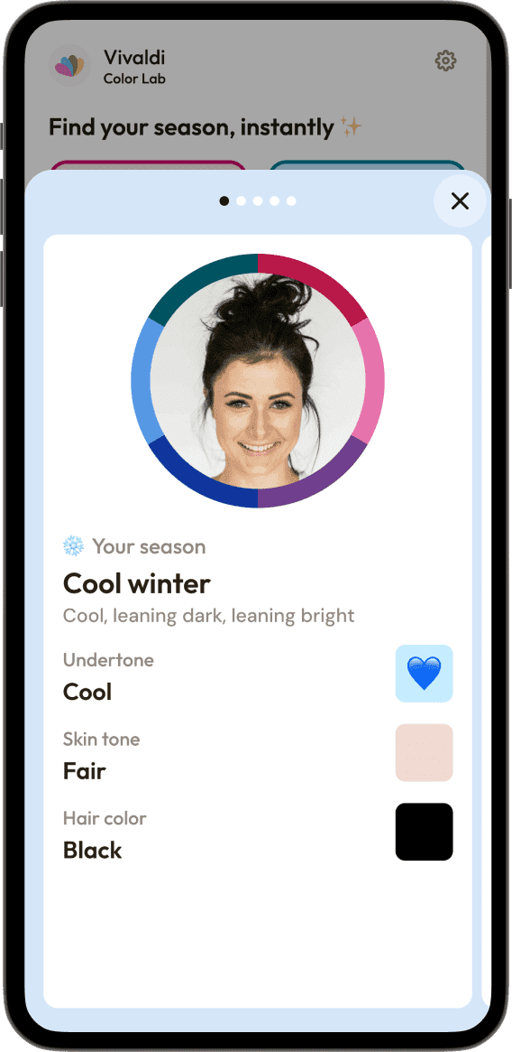 Color season result in the app (mobile)