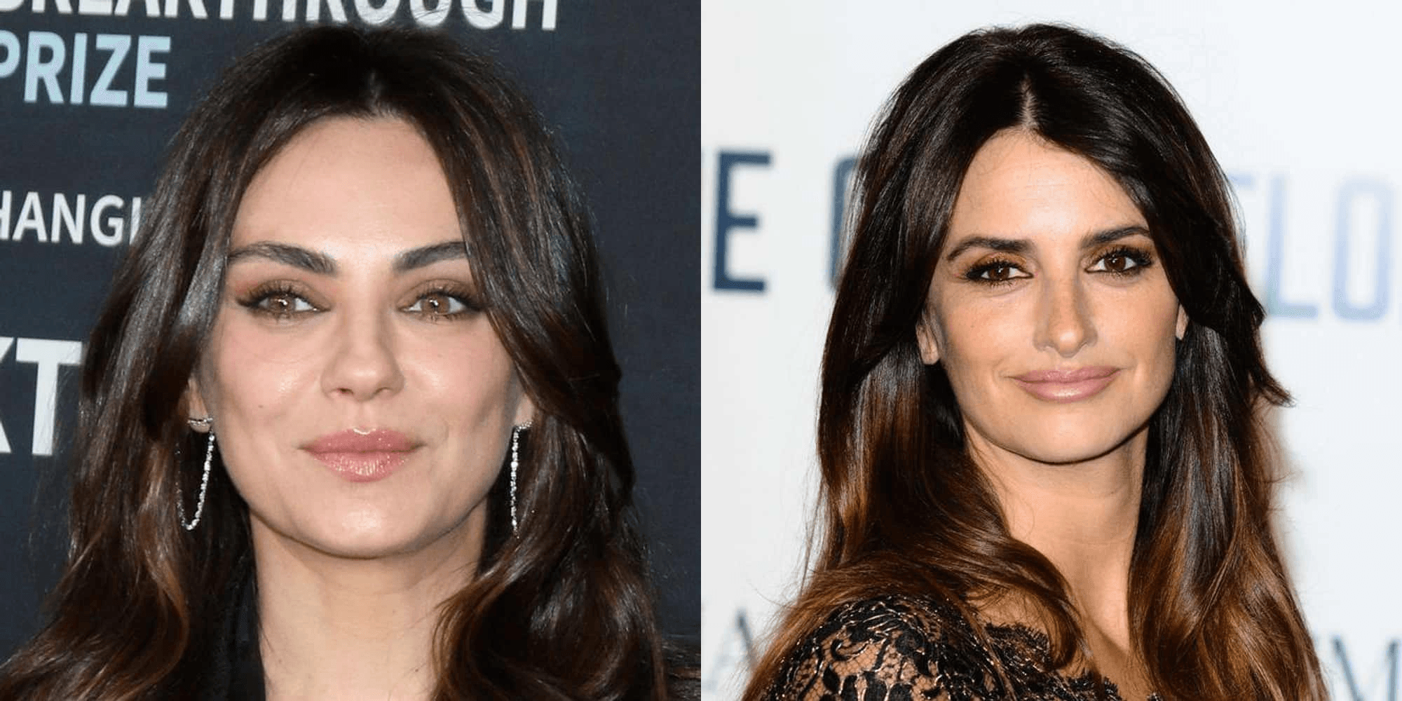 Penelope Cruz and Mila Kunis, celebrities with olive skin