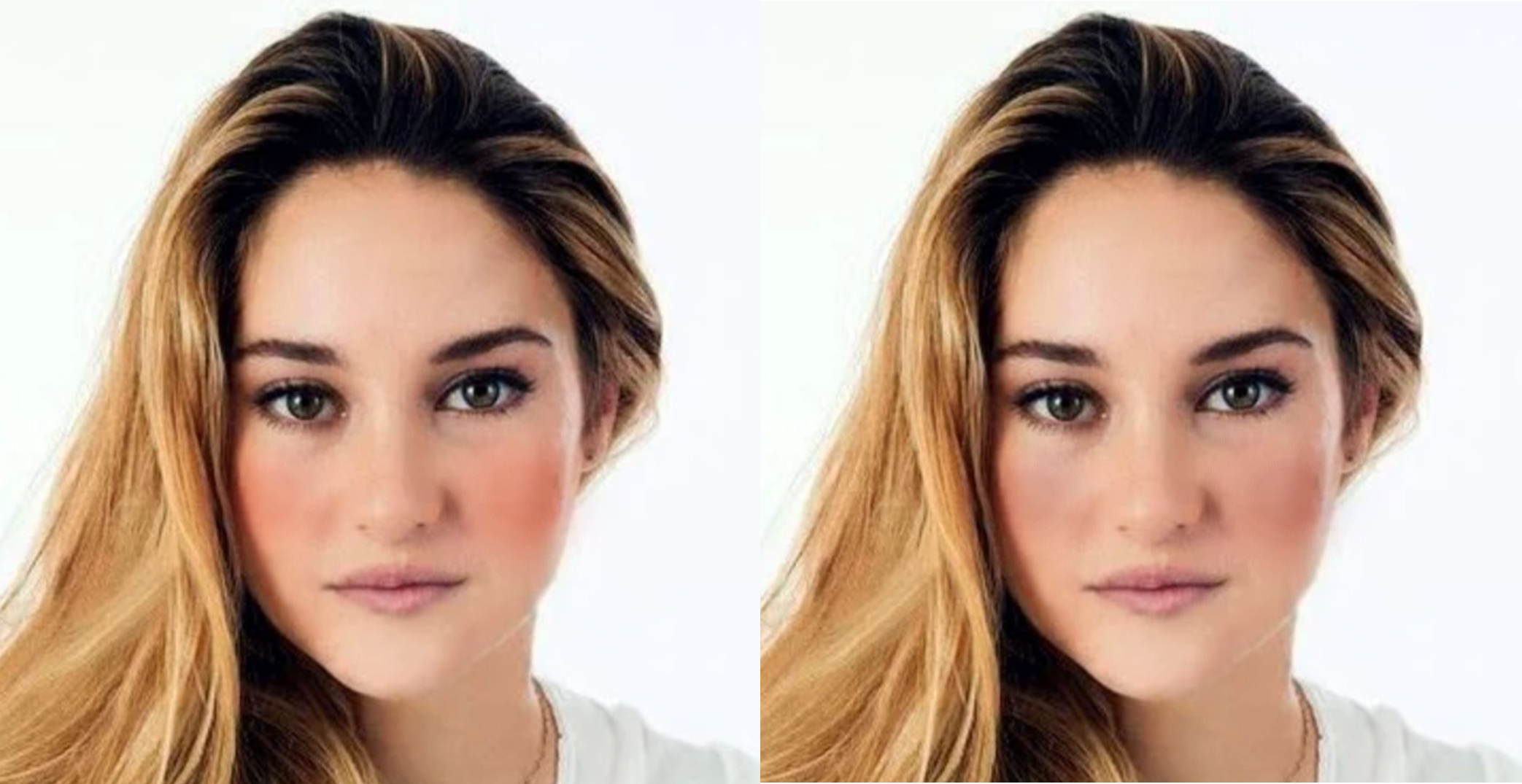 Shailene Woodley with terracotta blush