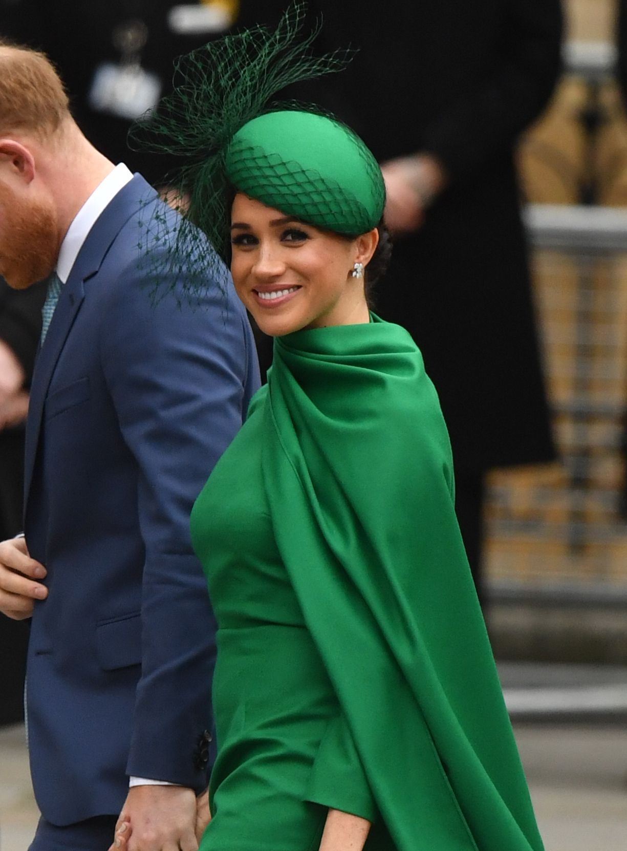 Meghan Markle in an emerald green dress