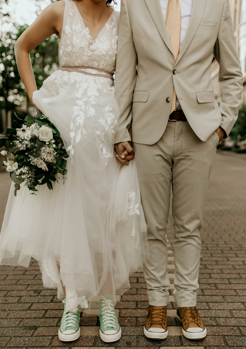 Cream wedding dress