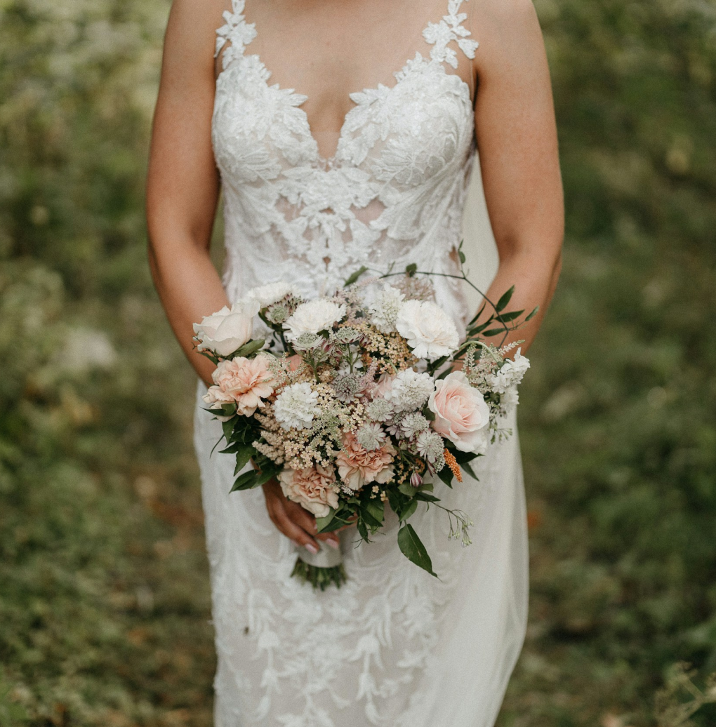 Soft white wedding dress